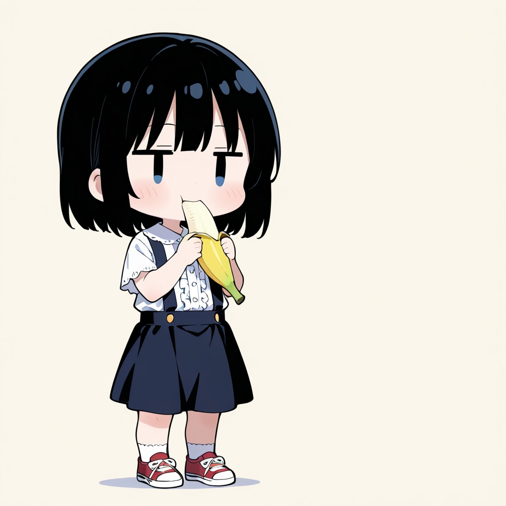 バナナを食べる