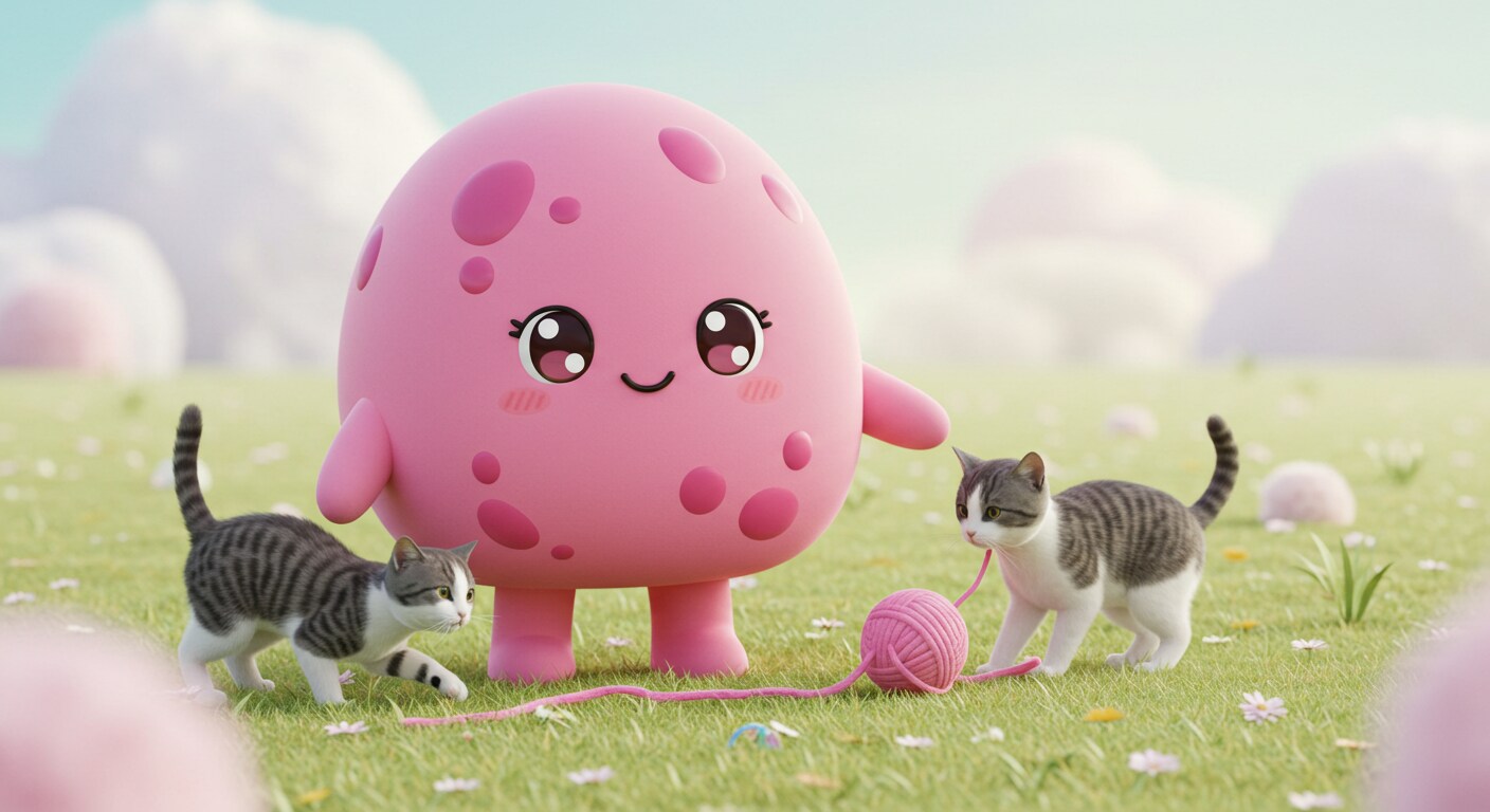 猫と戯れる、ももほうくん