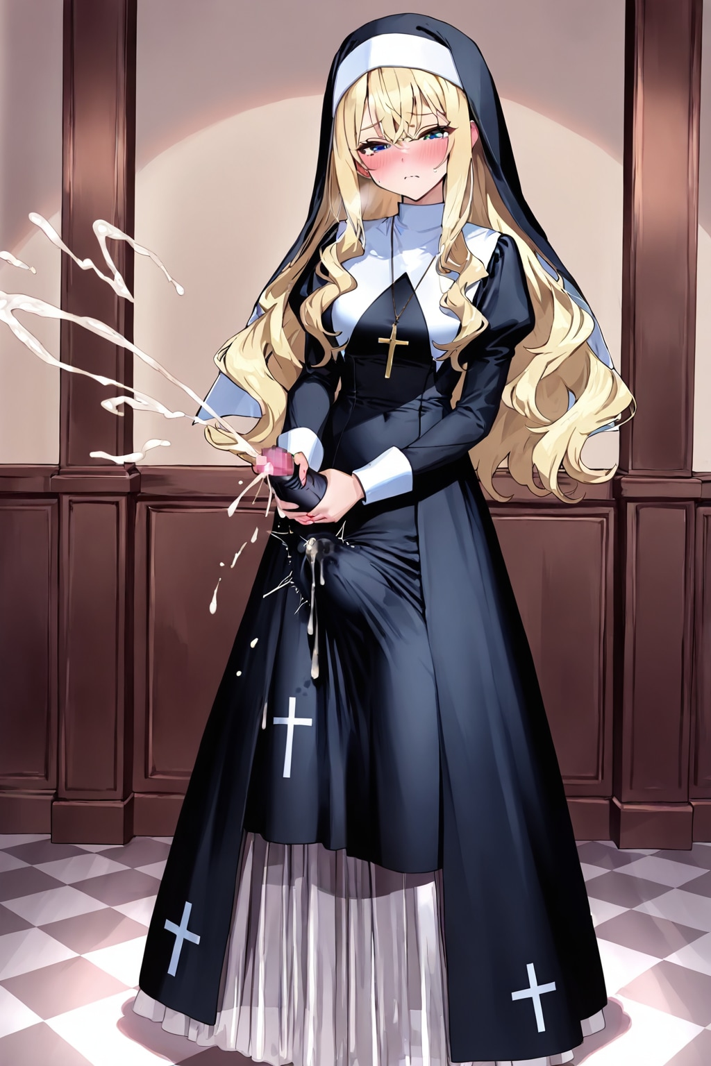 A nun enjoying herself