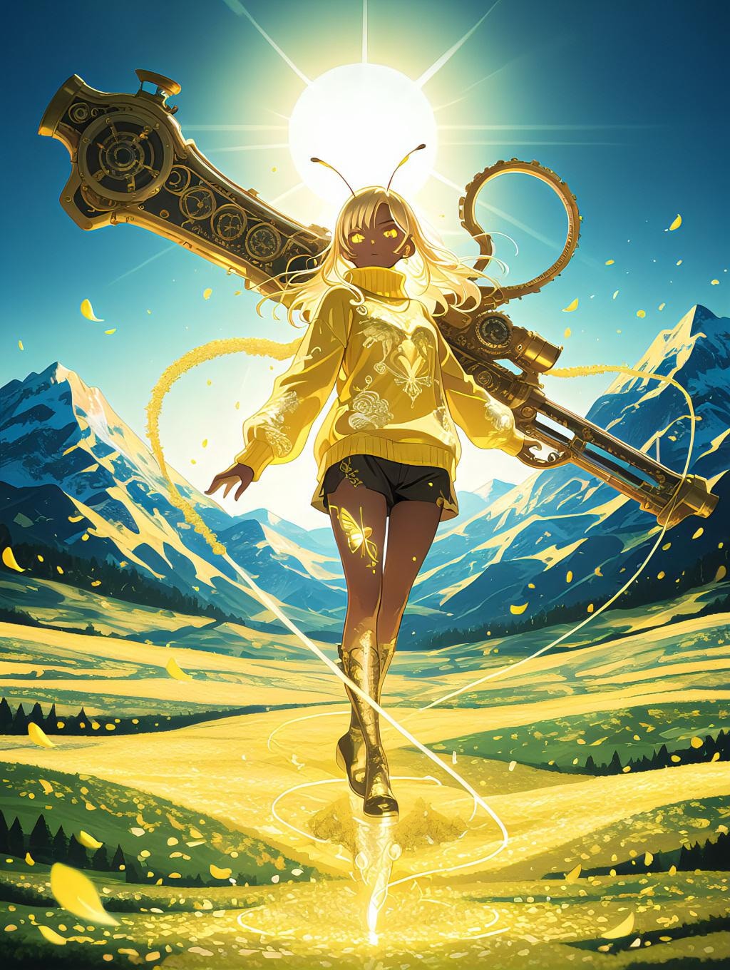 黄金の翼と剣の守護者 蜂ノコ