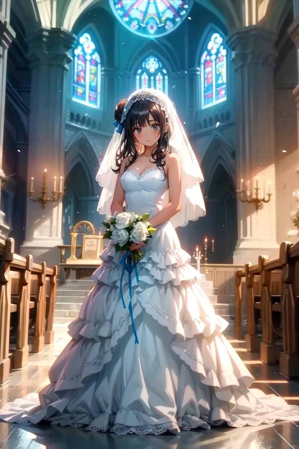 結婚式場のモデル、緊張するね