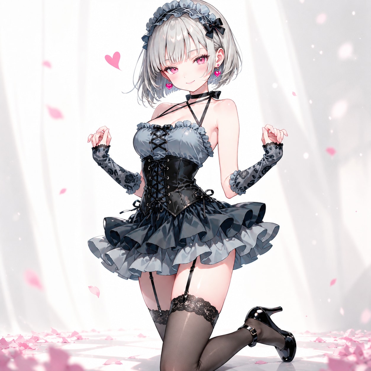 ミニフリルドレス＋ガーター