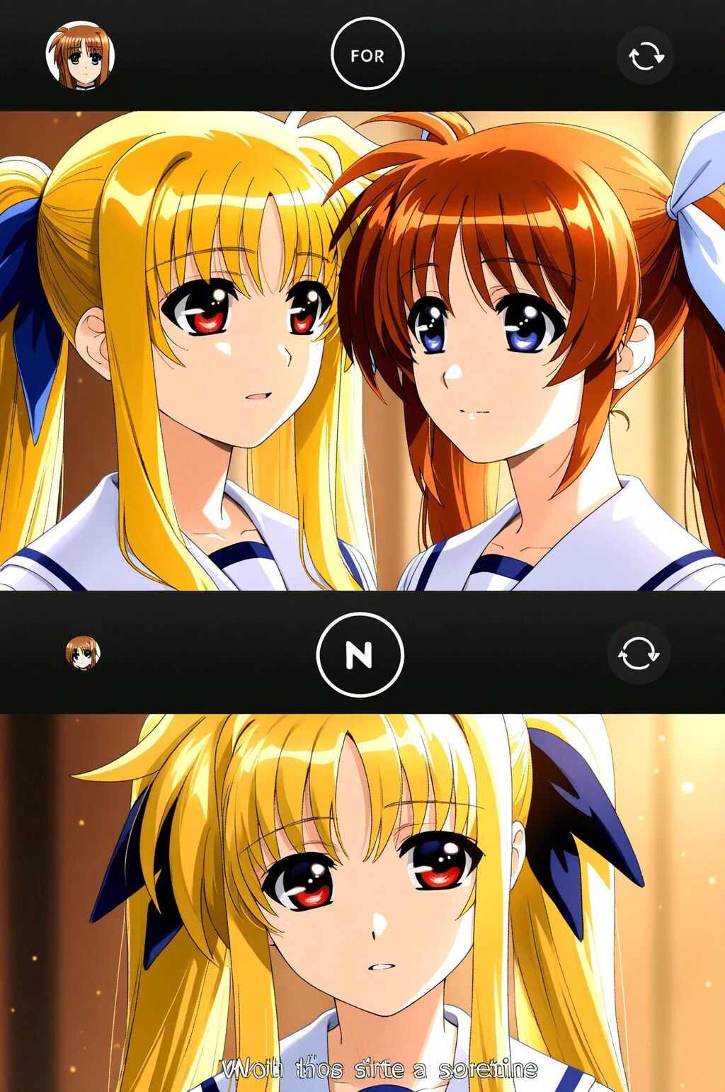 フェイト➡　なのはお願いがあるんだ・・・　主さんにばれないように