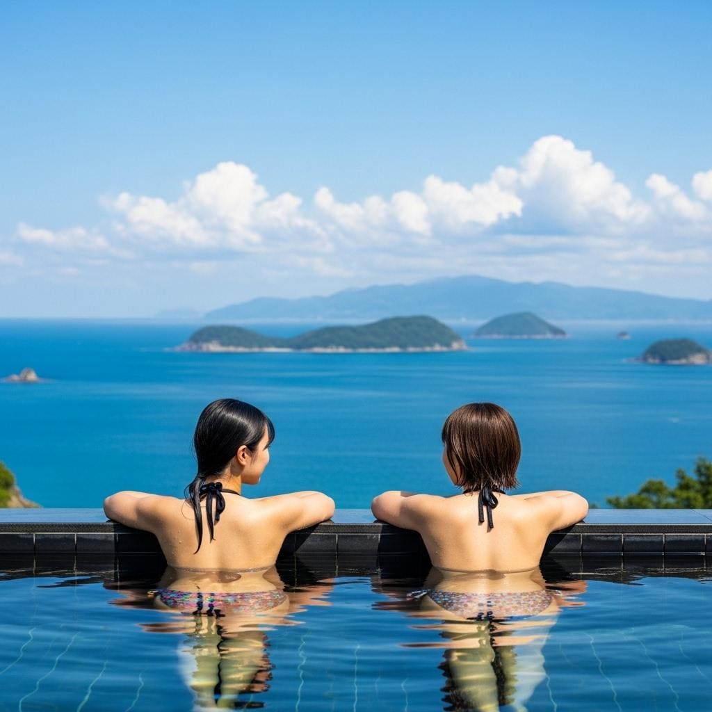 海の側にある露天風呂