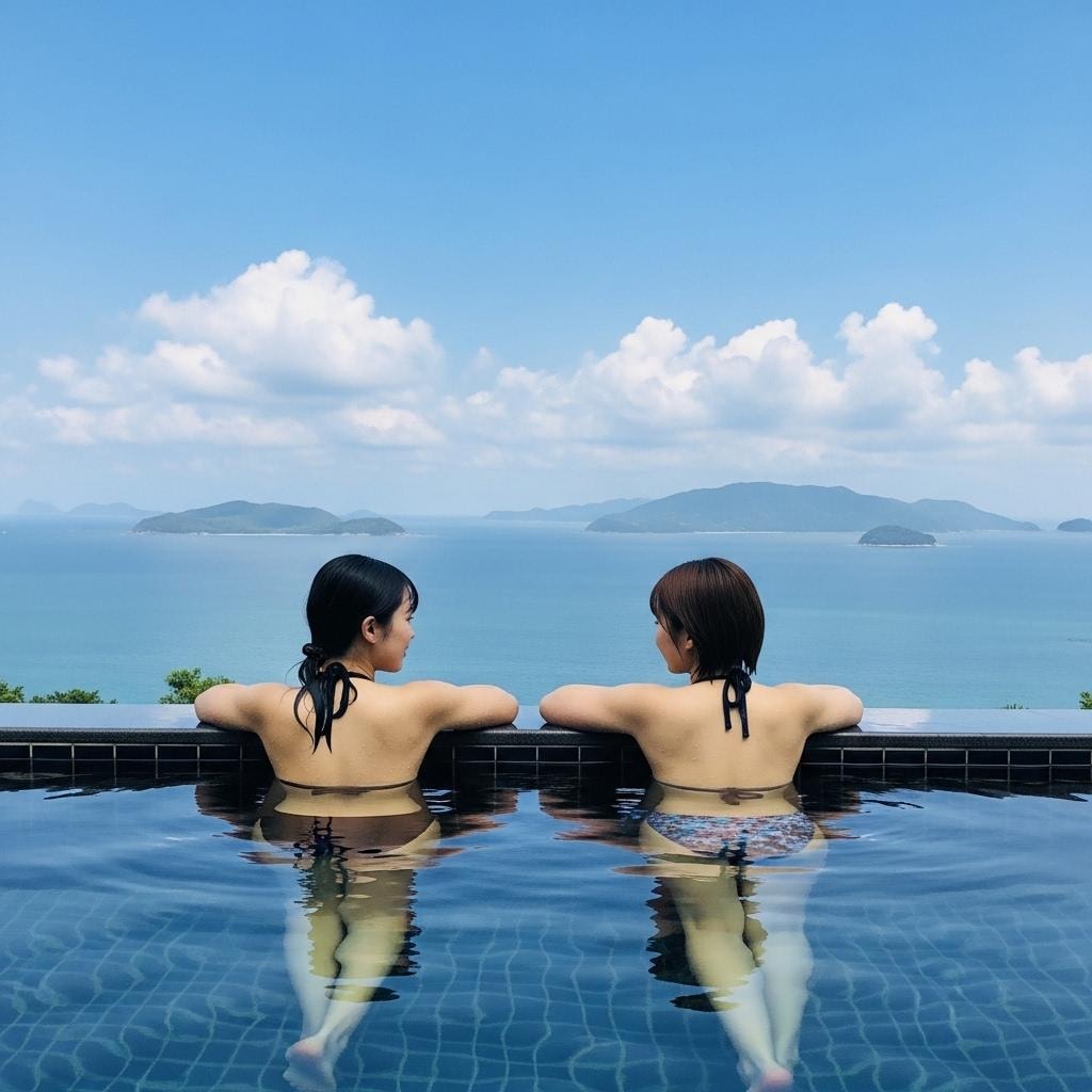 海の側にある露天風呂