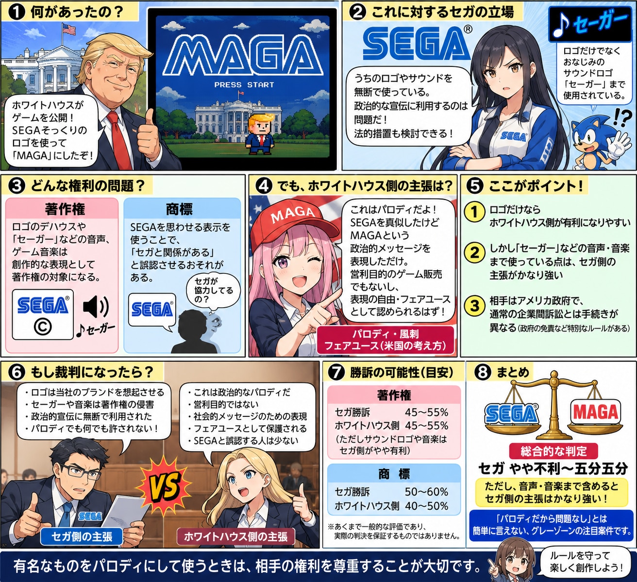 SEGA風MAGA！？これは著作権侵害？それともパロディ？ | の人気AIイラスト・グラビア