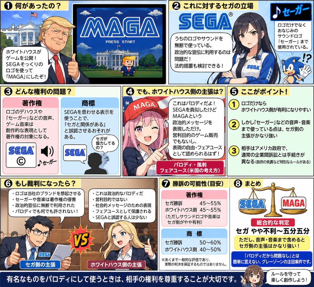 SEGA風MAGA！？これは著作権侵害？それともパロディ？