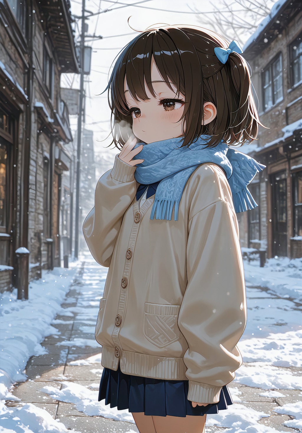 冬の朝の萌え袖