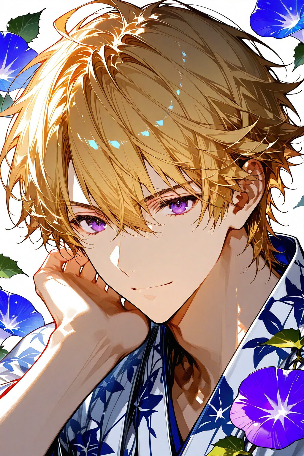 朝顔に囲まれて | の人気AIイラスト・グラビア