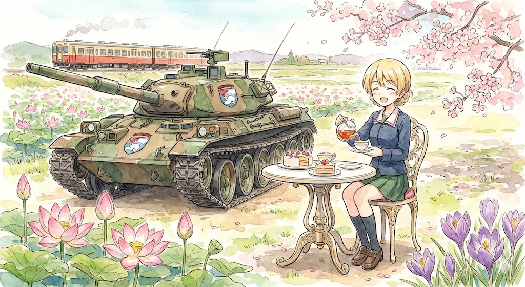 戦車がある風景（74式戦車）