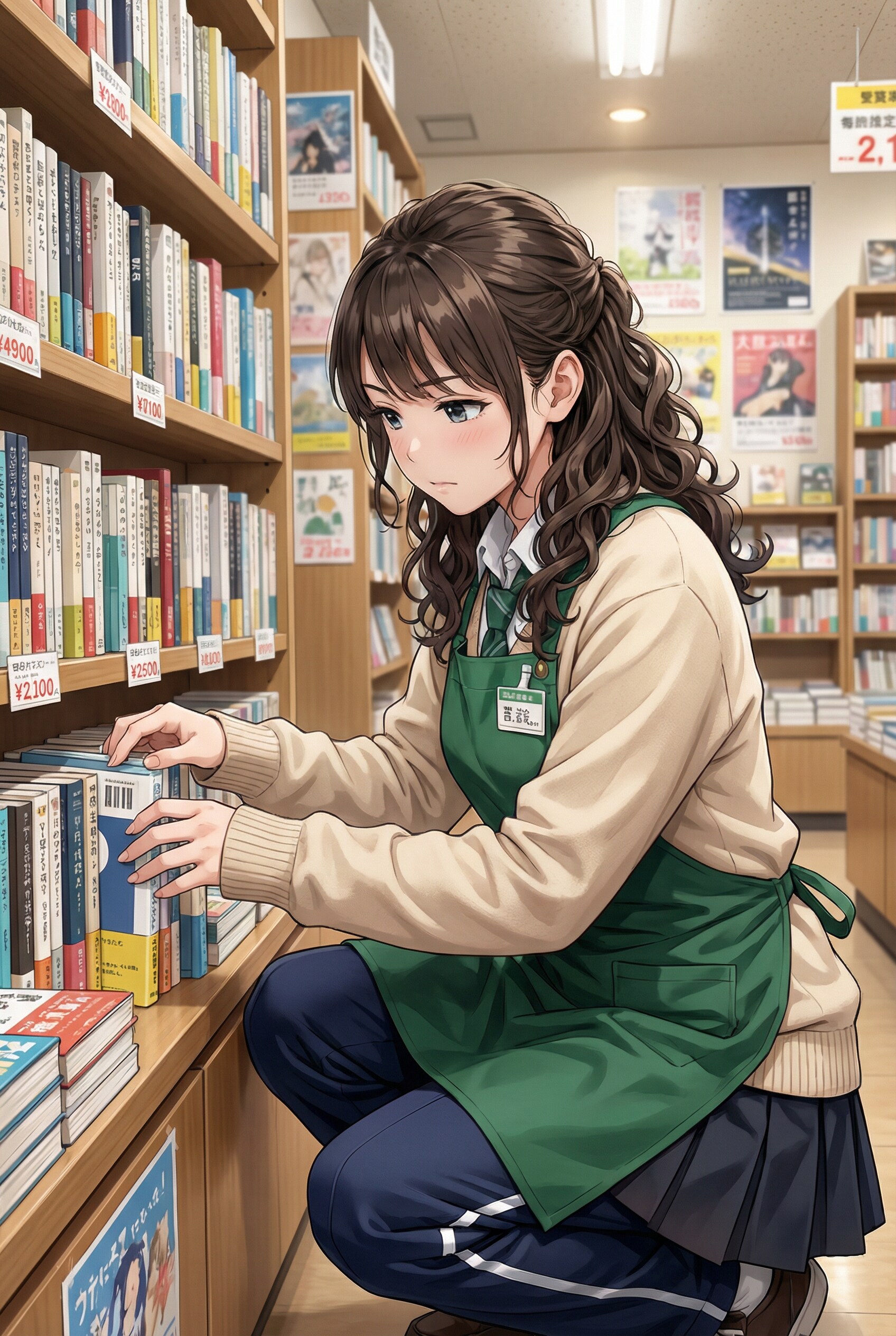 本屋でアルバイトする冴
