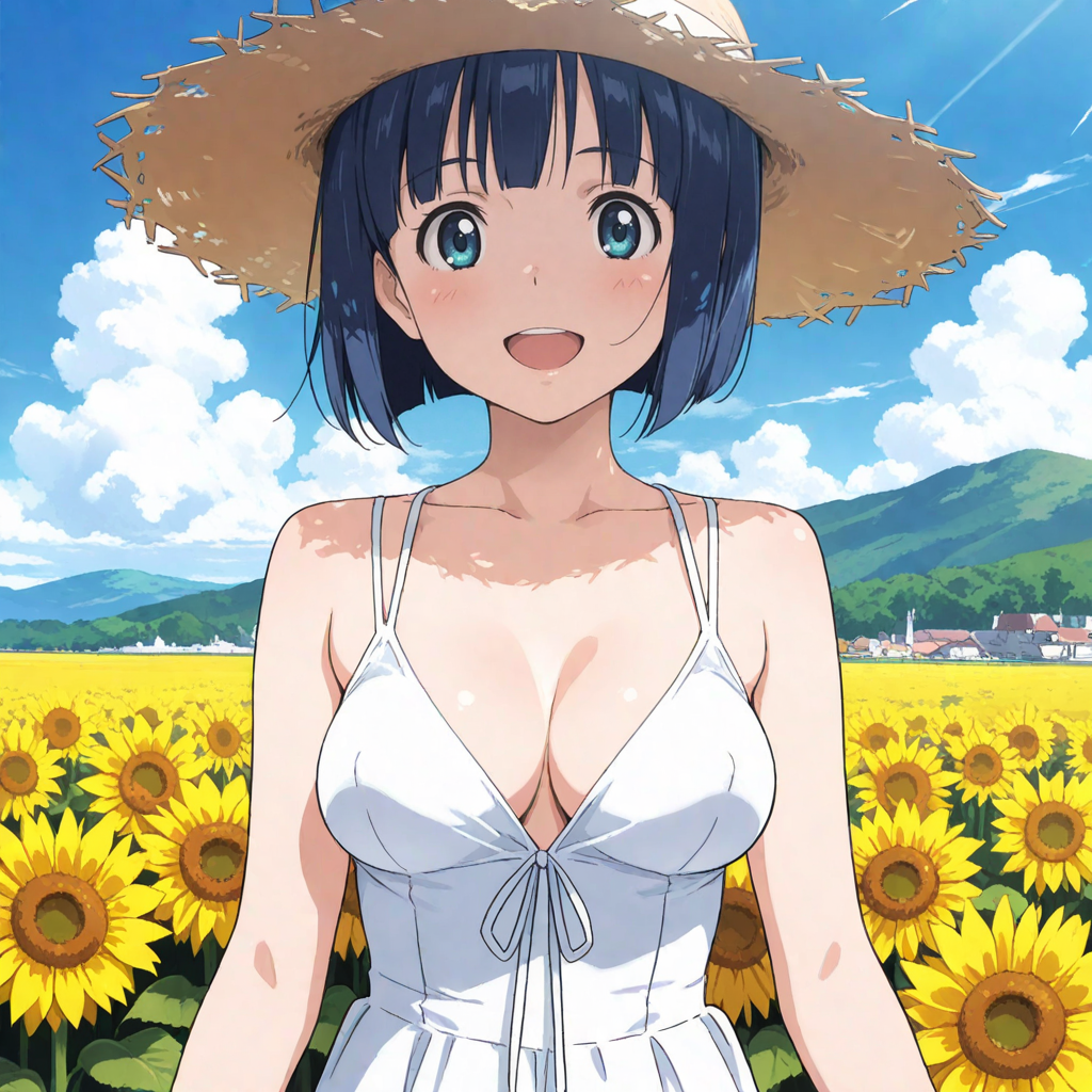 夏空と麦わら帽子と美少女と