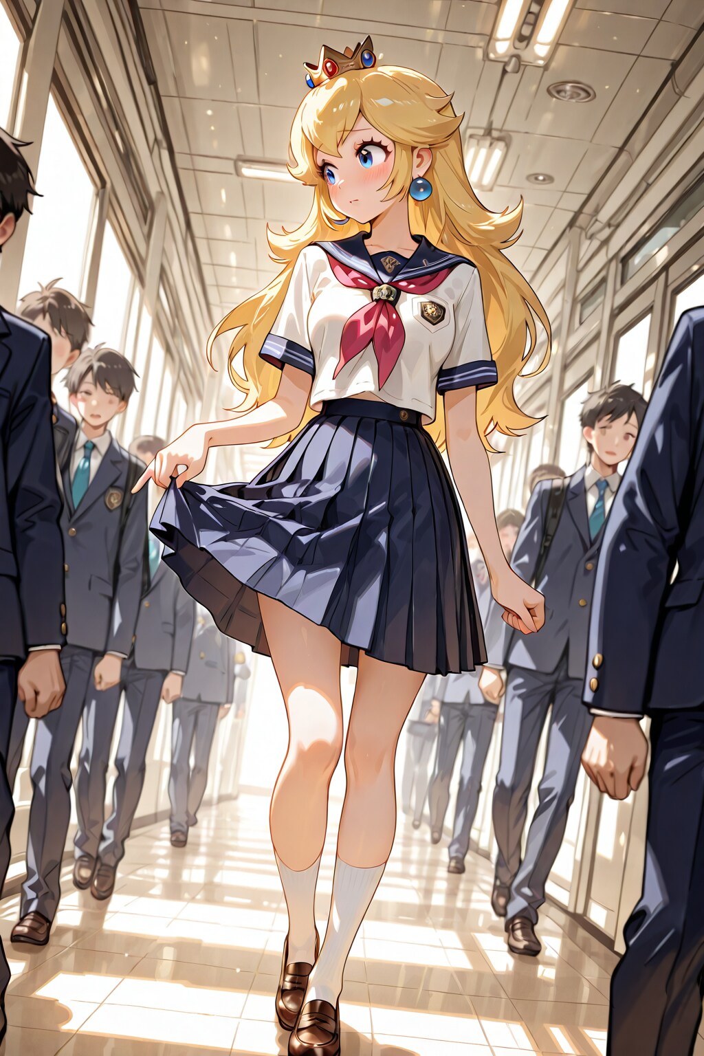 廊下と学校とスカート | の人気AIイラスト・グラビア