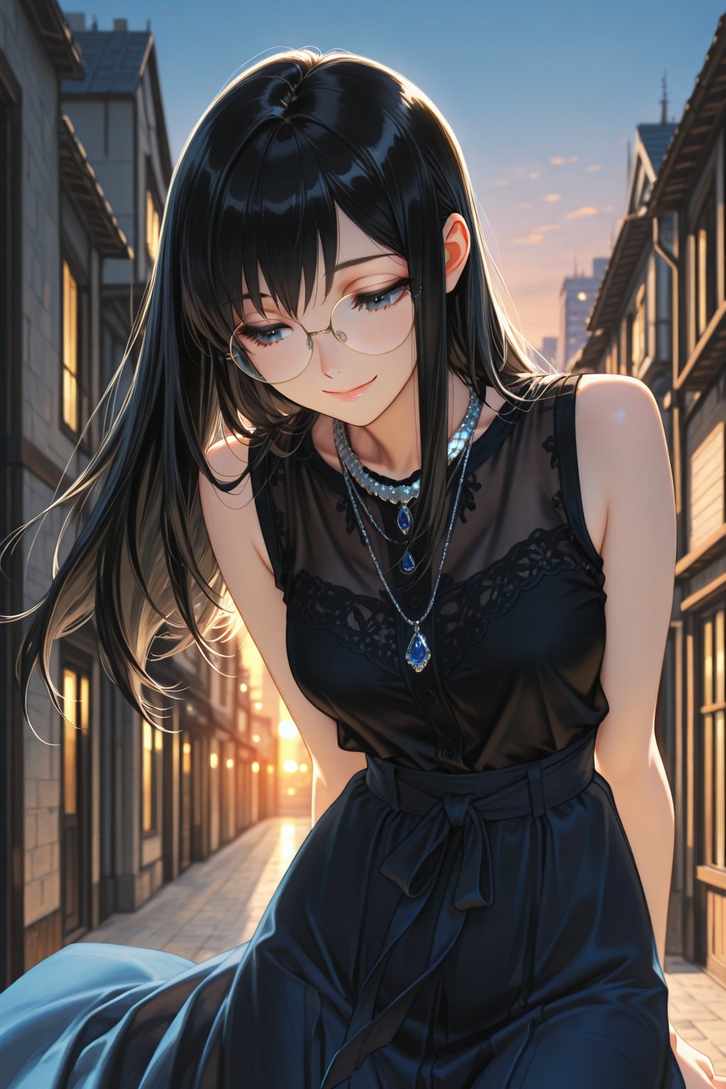 夕暮れの路地