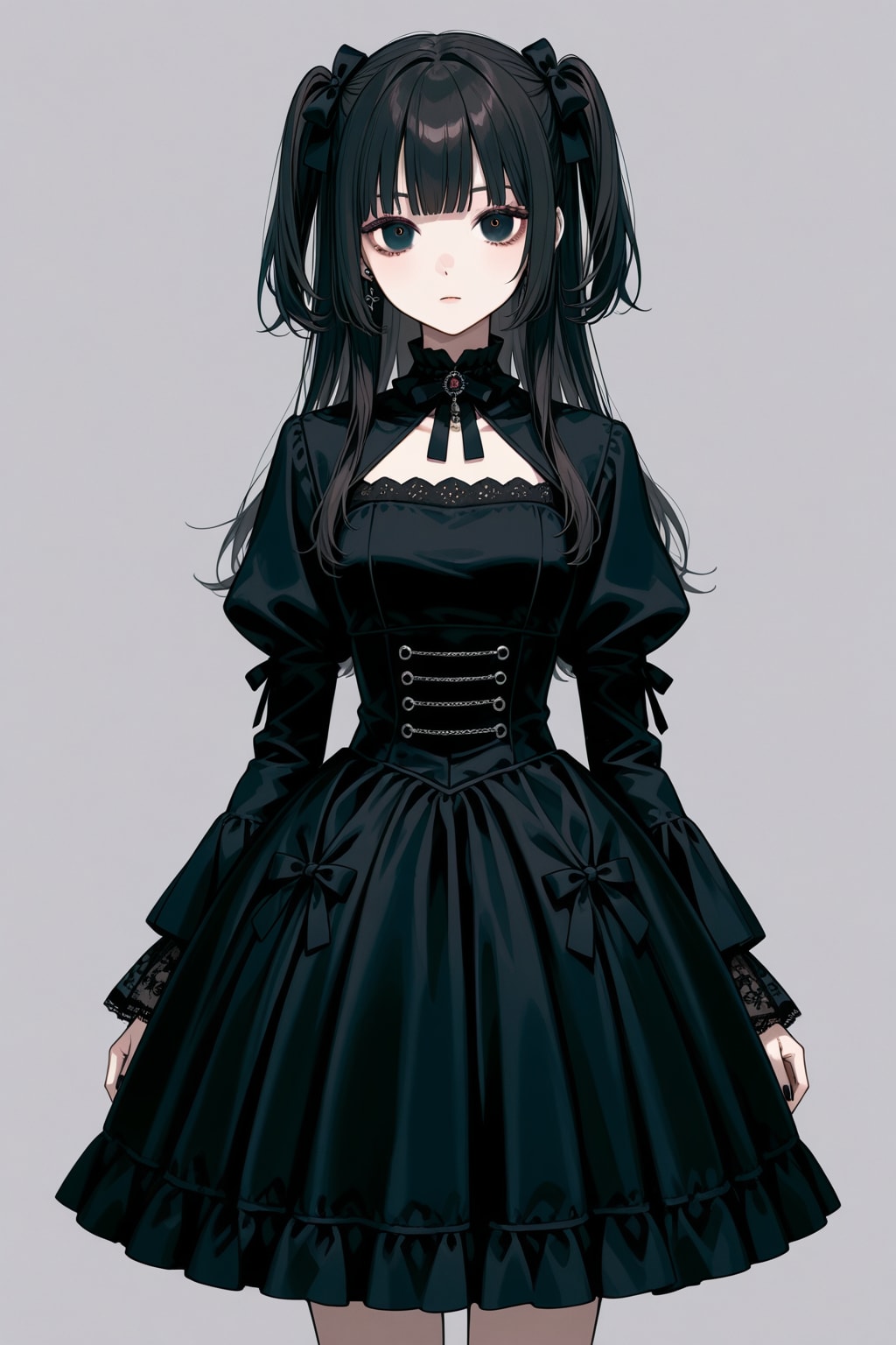 黒いゴシックドレスを着た少女 | の人気AIイラスト・グラビア