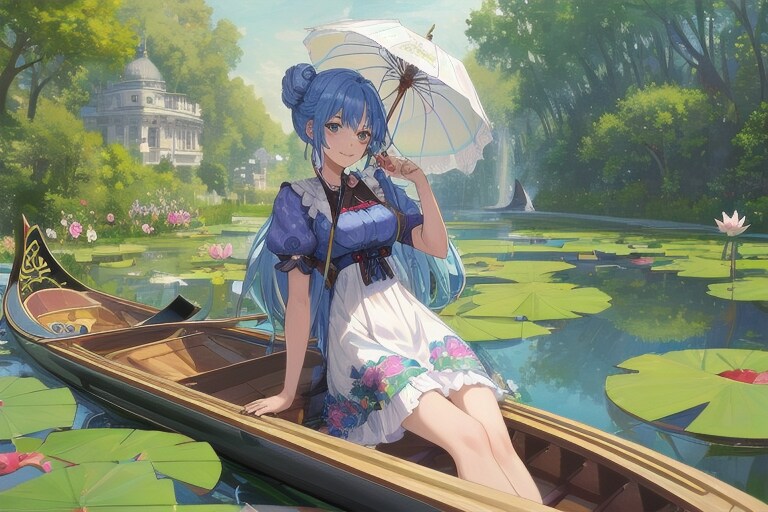蓮と揺られて水の上。