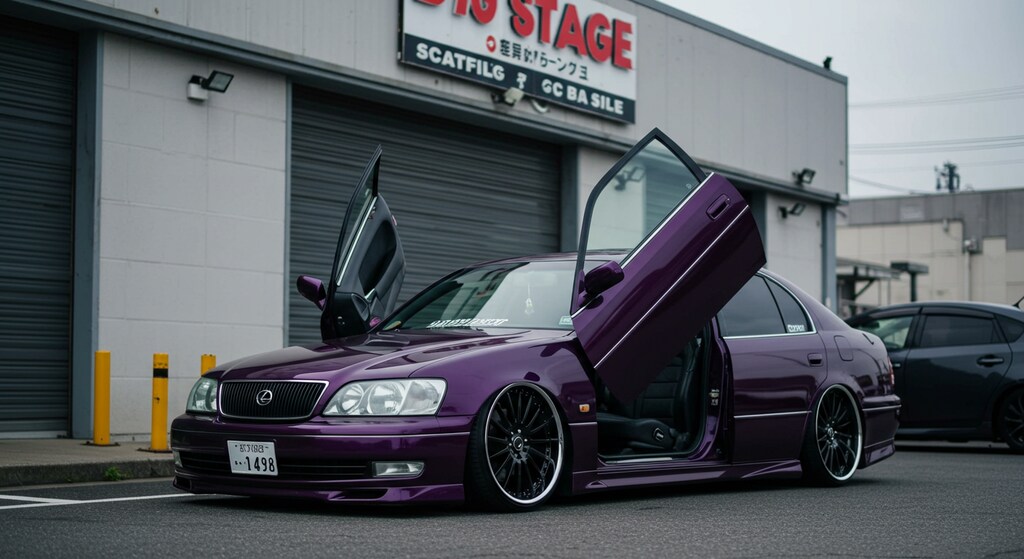 パープルカラーLEXUSガルウィング