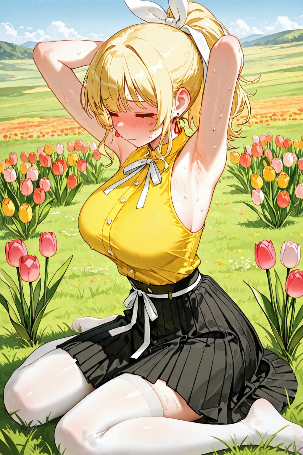 そでなしの金髪ちゃん