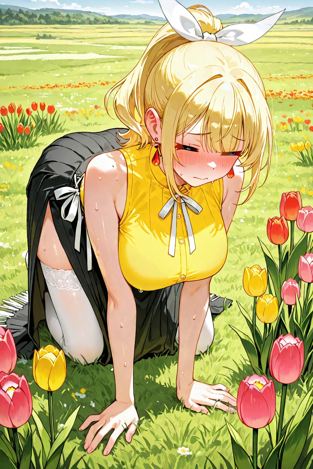 そでなしの金髪ちゃん