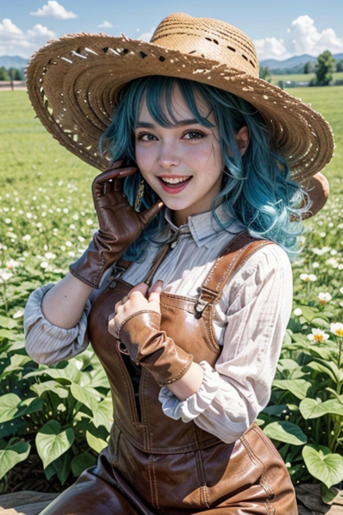 青髪の人
