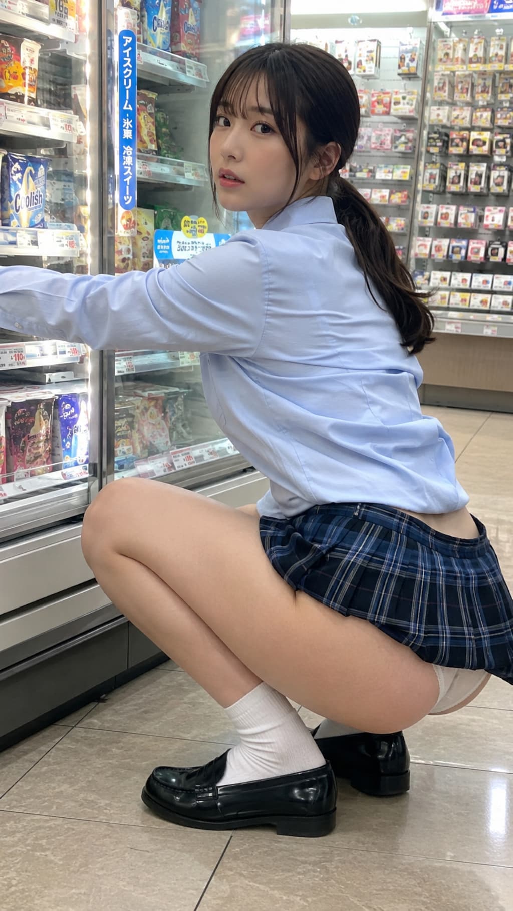 スカート履かせたままパンチラさせるの難しいけど、ようやく100%だせる様になりました