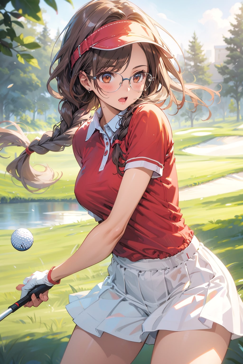 しおりさん、ゴルフコース初体験で大会参加