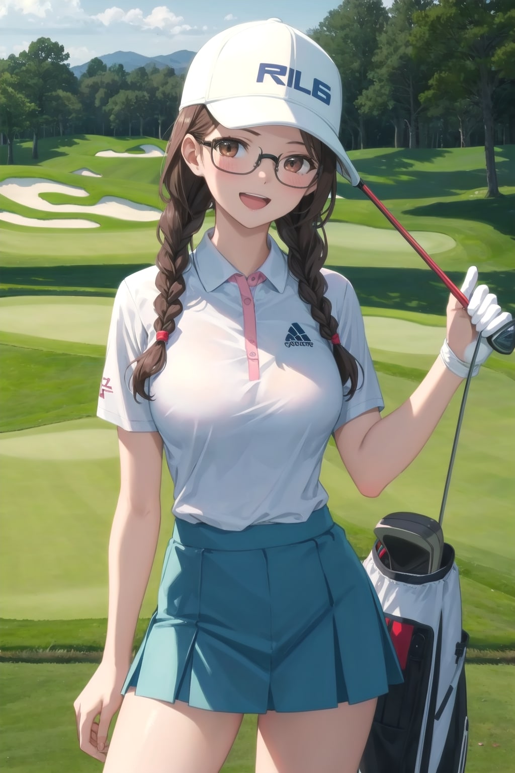 しおりさん、ゴルフコース初体験で大会参加