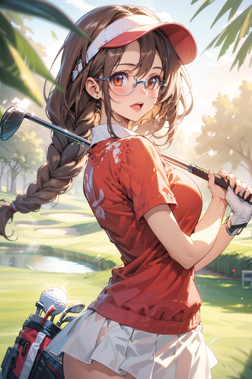 しおりさん、ゴルフコース初体験で大会参加