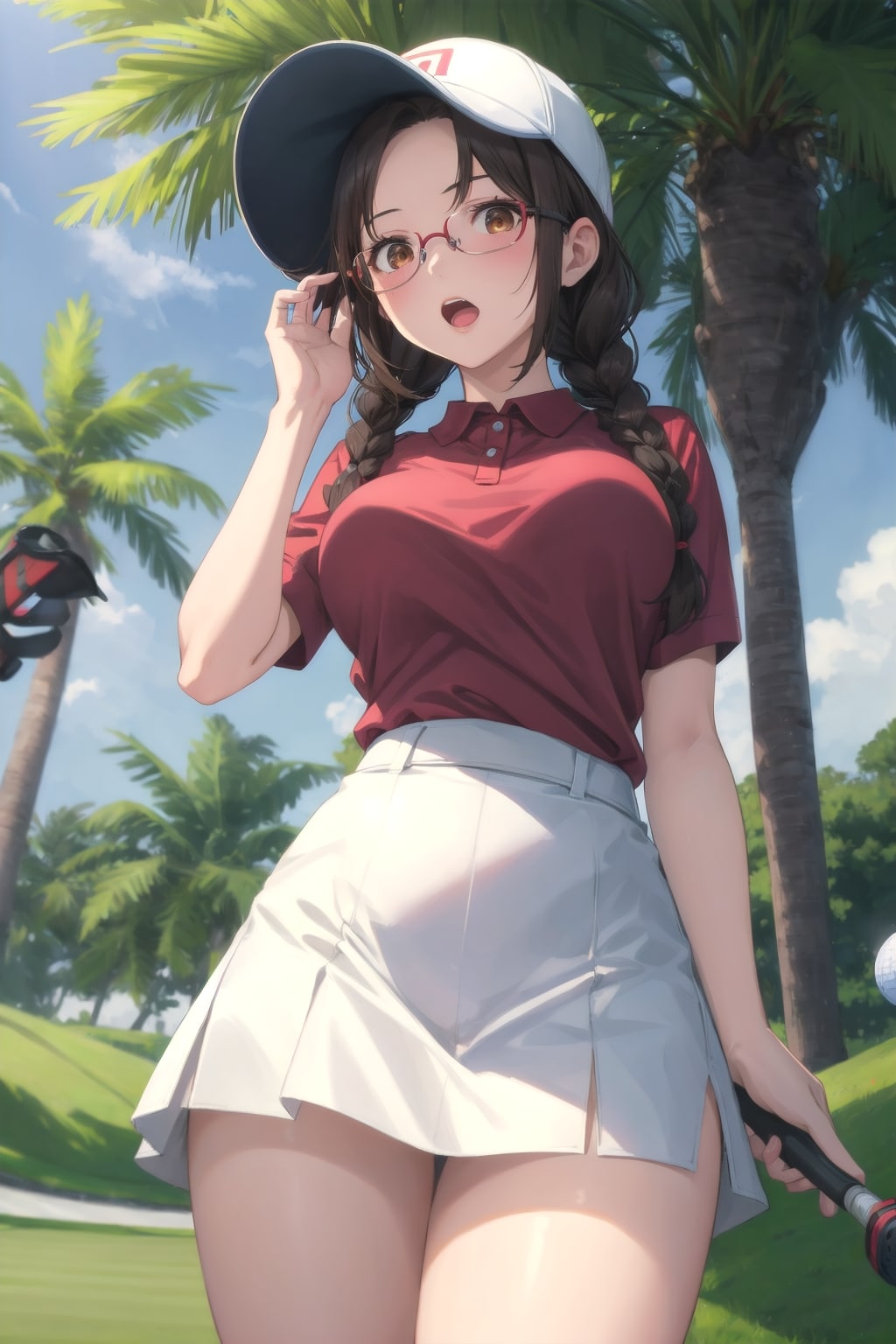 しおりさん、ゴルフコース初体験で大会参加