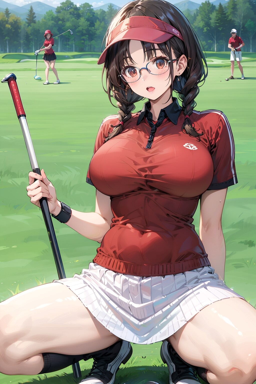 しおりさん、ゴルフコース初体験で大会参加