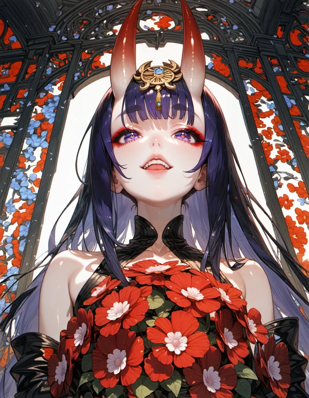 Crimson Bloom Beneath the Iron Cathedral