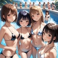 【今日のハーレム】テカテカマイクロビキニ 3枚目