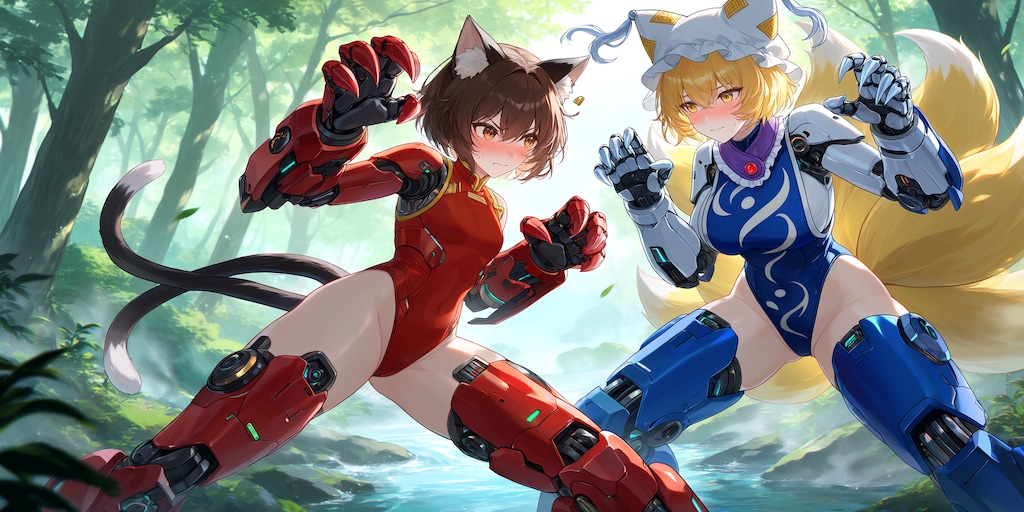 八雲藍と橙のアンドロイド生命体化ビーストモードお披露目会を恥ずかしそうにやっている二人ｗ
