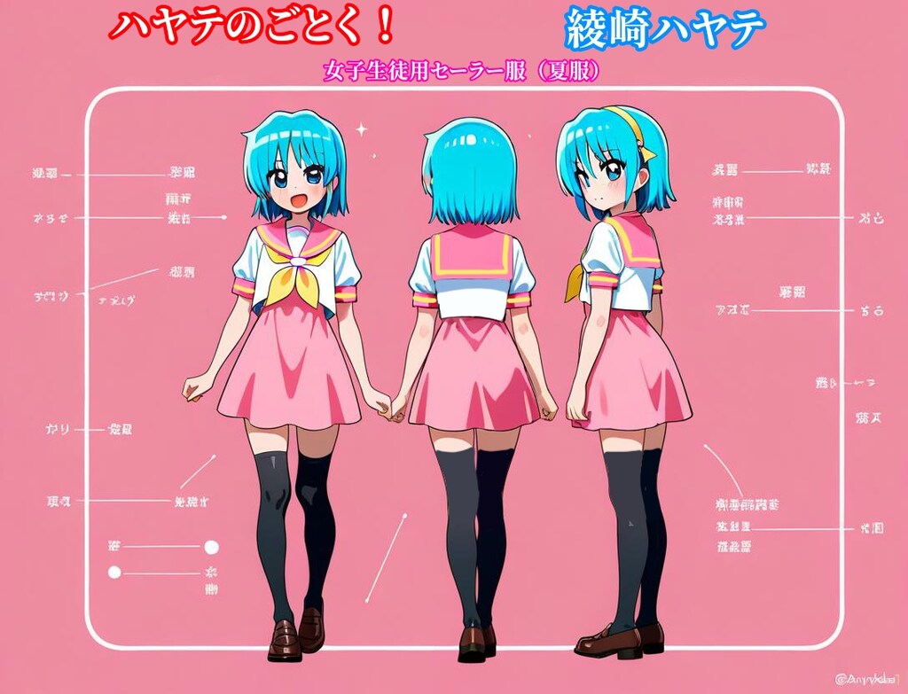 ハヤテのごとく　綾崎ハヤテ　三面図