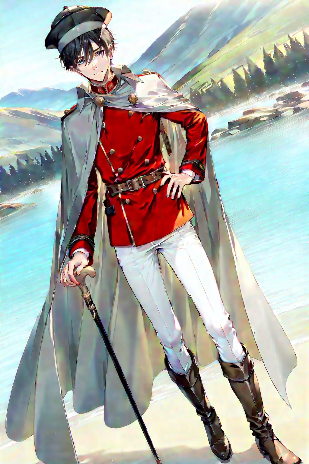 古代遺跡の前で、大柄な男性魔術師1-1-1 | の人気AIイラスト・グラビア