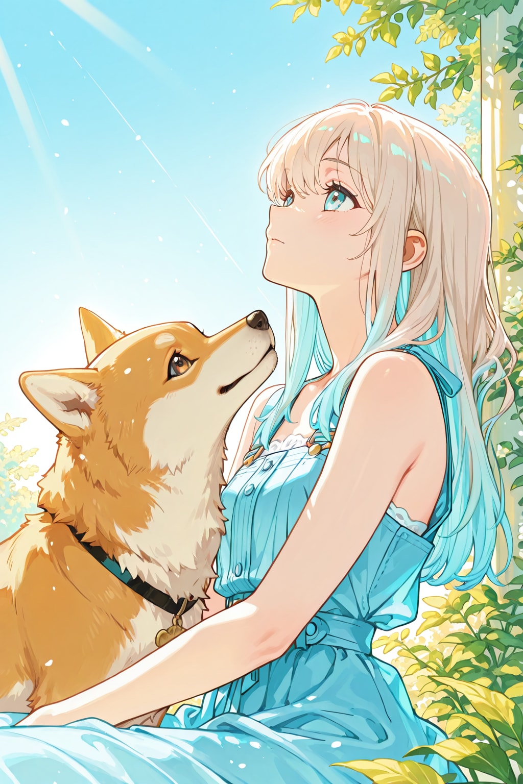 わんことおんなのこ。ECHIDNAさん練習。 | の人気AIイラスト・グラビア