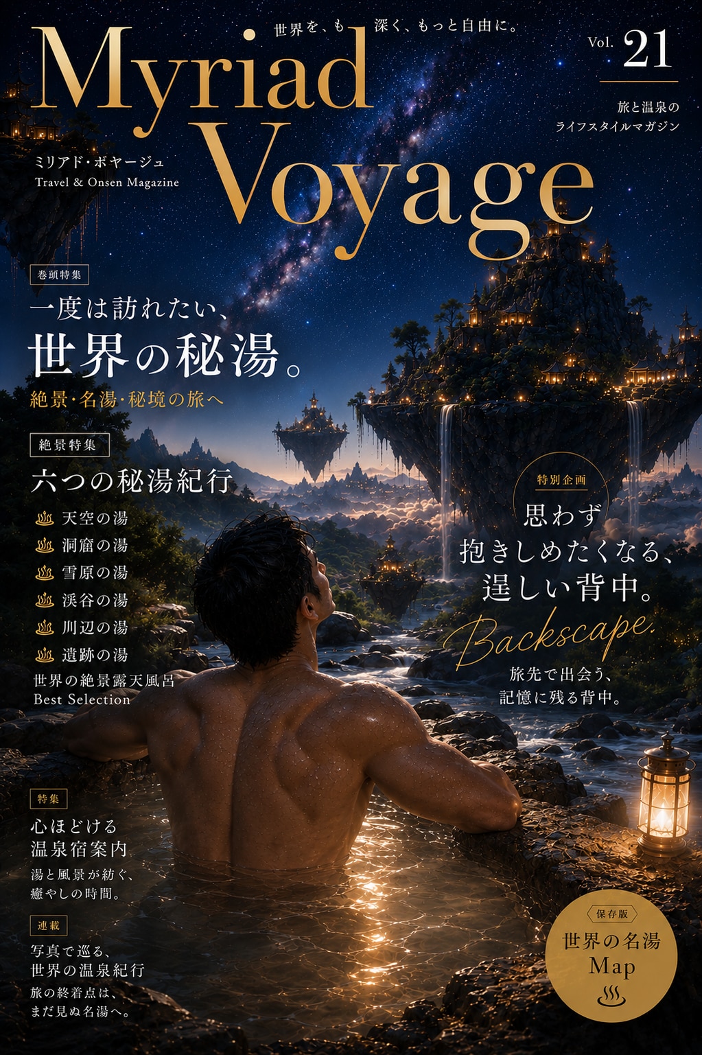 【Myriad Voyage 最新刊】背中で語る、世界の秘湯