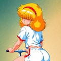 自転車に座る_ 2枚目