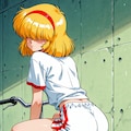自転車に座る_ 4枚目