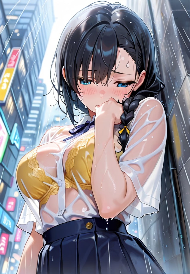 雨に透ける少女　透けブラ編