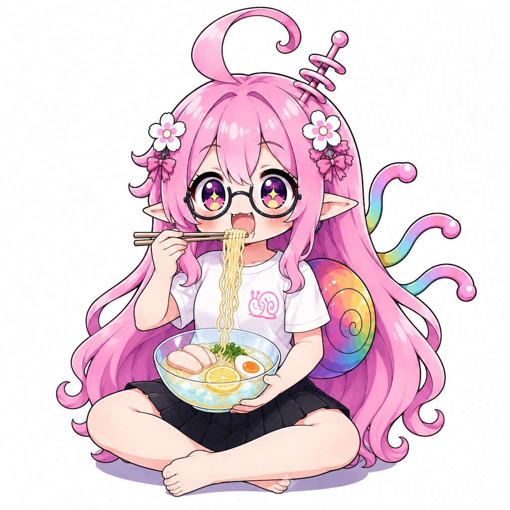 お昼は冷やし塩ラーメンなのん