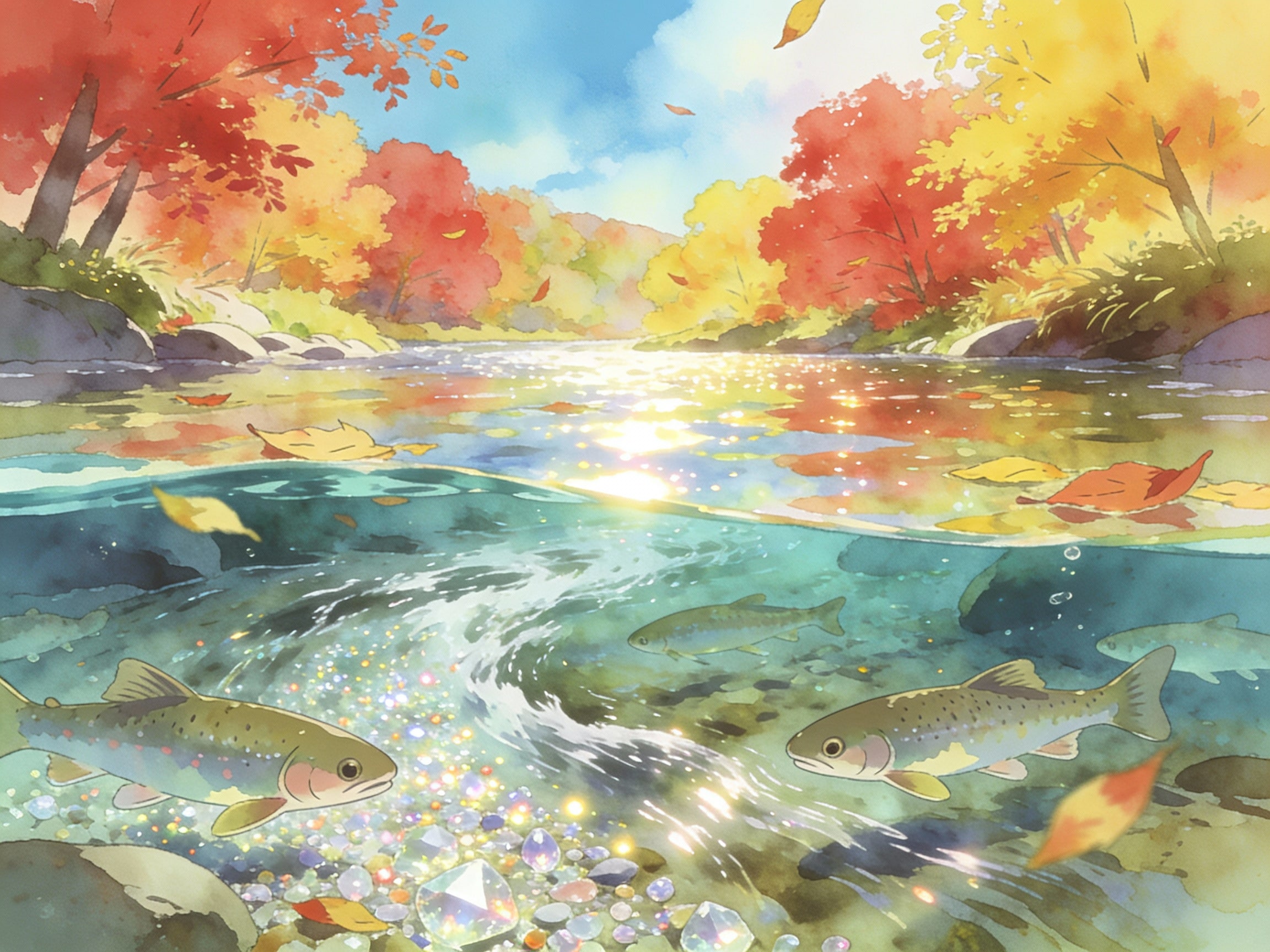 川底に光るもの | の人気AIイラスト・グラビア