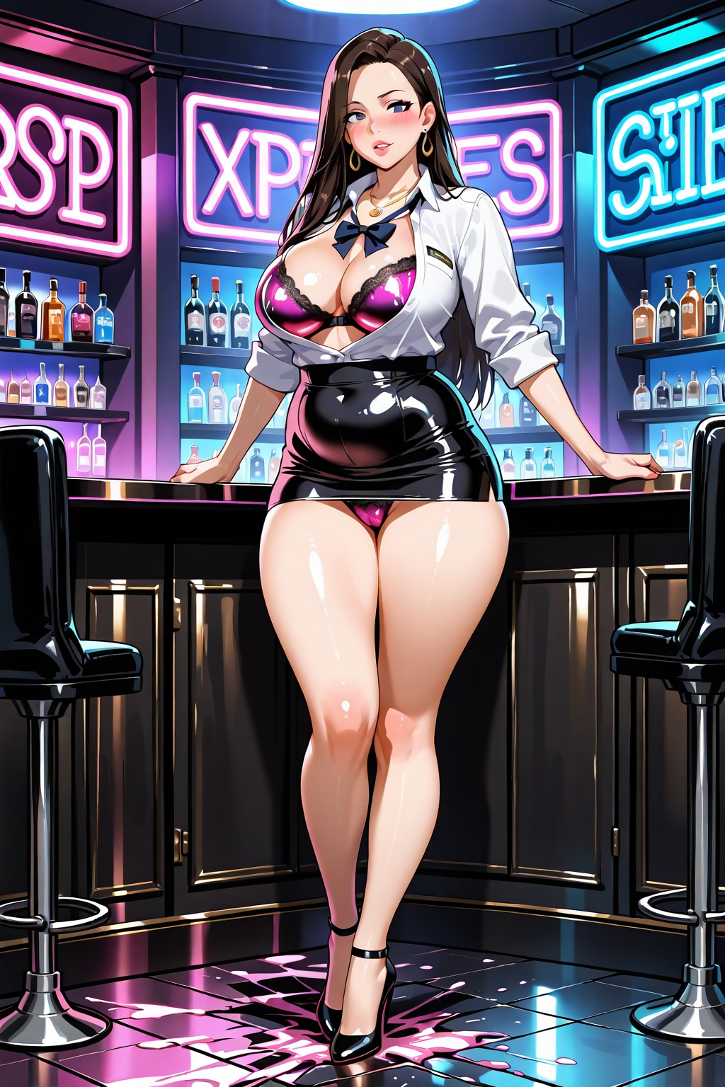 ガールズバーの爆乳キャスト