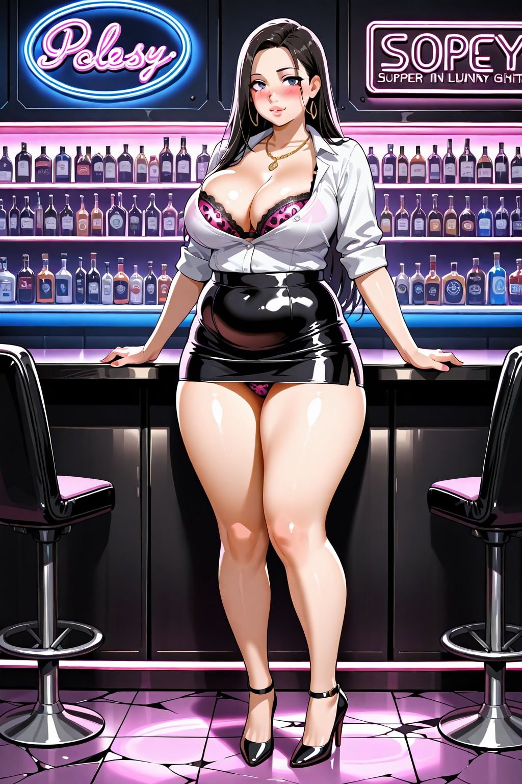 ガールズバーの爆乳キャスト