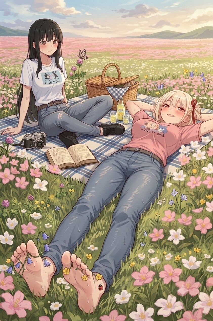 花畑の二人 | の人気AIイラスト・グラビア