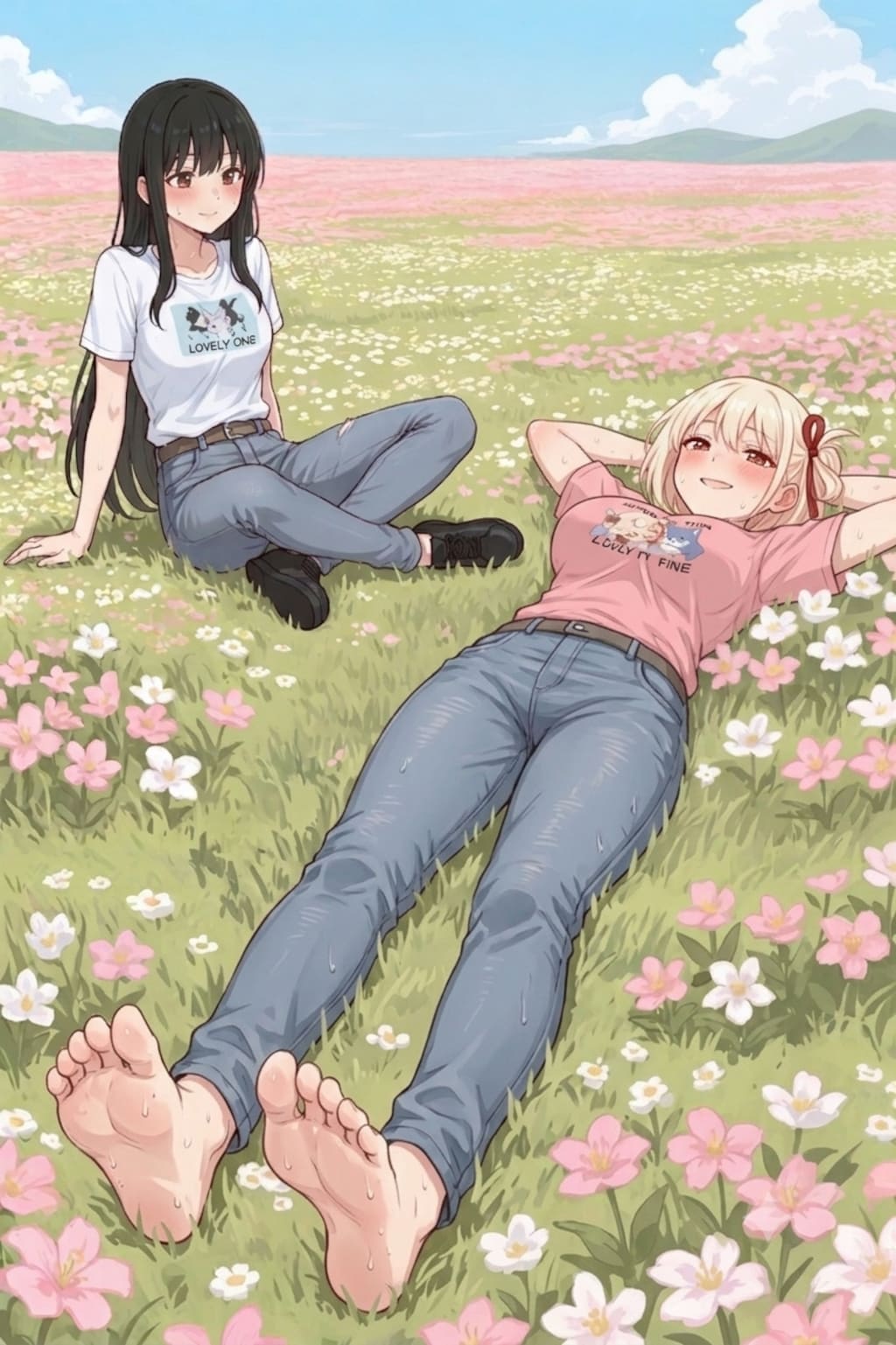花畑の二人