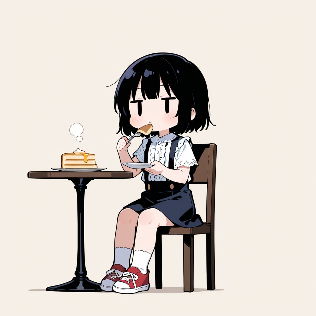 パンケーキを食べる