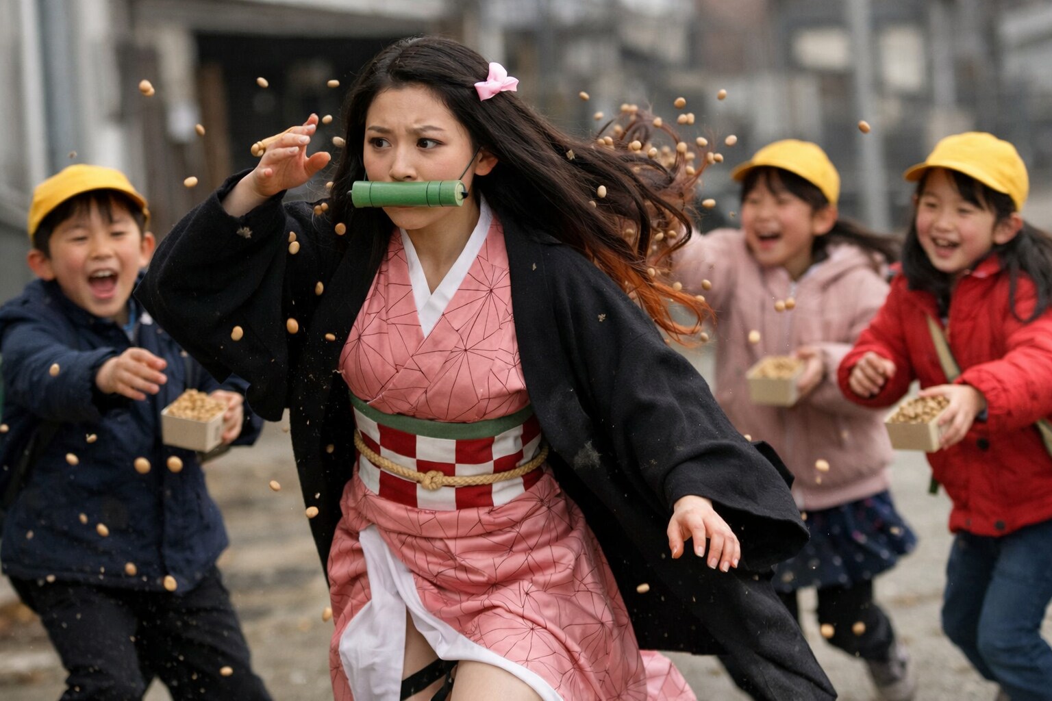 豆を投げられる「ねずこ」