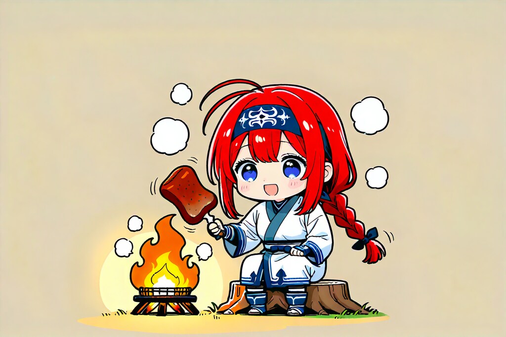 コロポックル赤髪お兄ちゃんズ・お肉焼いた