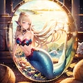 ファンタジーの海底に住む人魚姫とアクアリウムを融合した神秘的なアート 4枚目